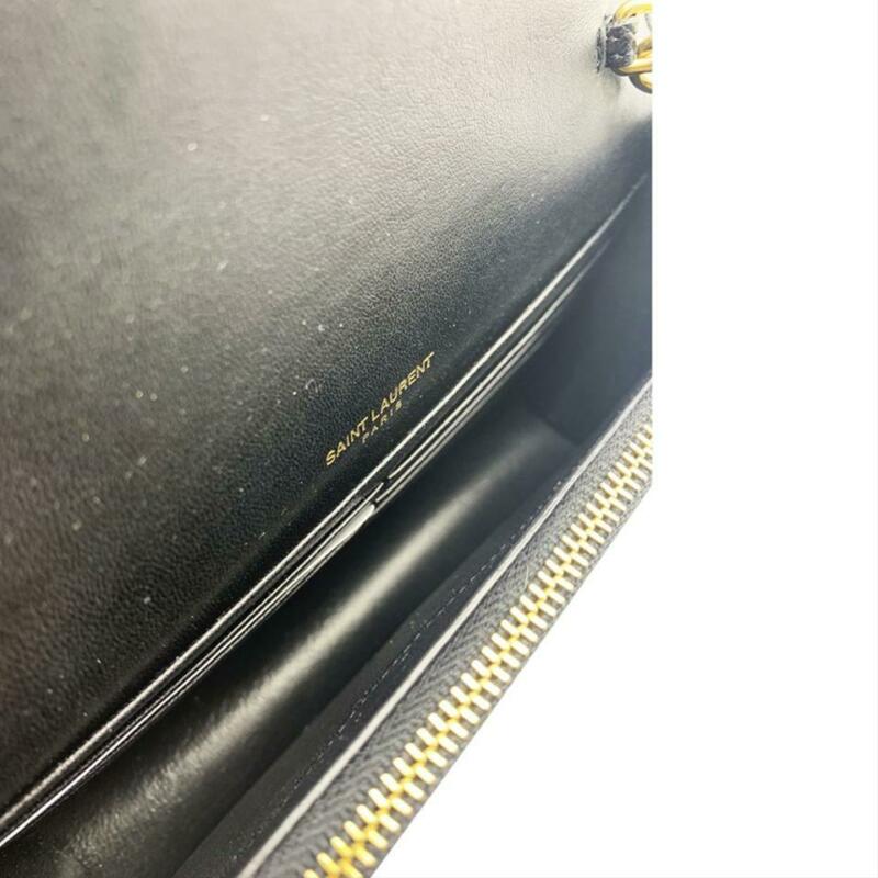 Saint Laurent Monogram Kate Chain Wallet New Chain Glitter Tassel Red Leather