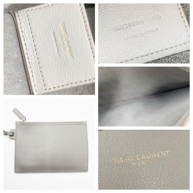 Saint Laurent Bag Shopping Large Monogram Shopper Grey Calfskin Leather Tote