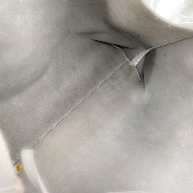 Saint Laurent Bag Shopping Large Monogram Shopper Grey Calfskin Leather Tote