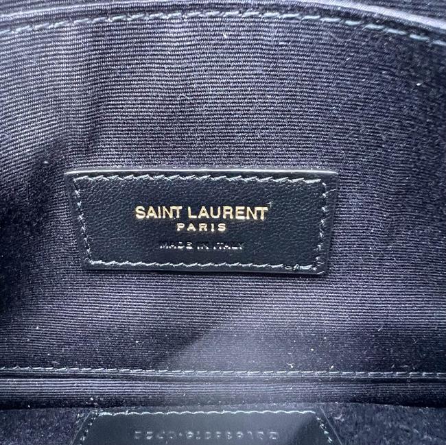 Saint Laurent Black Polka Dot Leather Pouch Monogram Zip Wallet