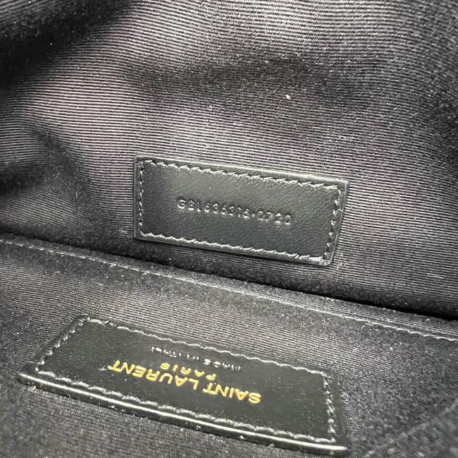 Saint Laurent Black Polka Dot Leather Pouch Monogram Zip Wallet