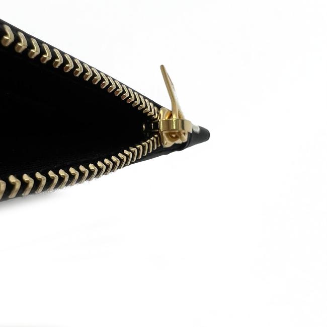 Saint Laurent Black Polka Dot Leather Pouch Monogram Zip Wallet