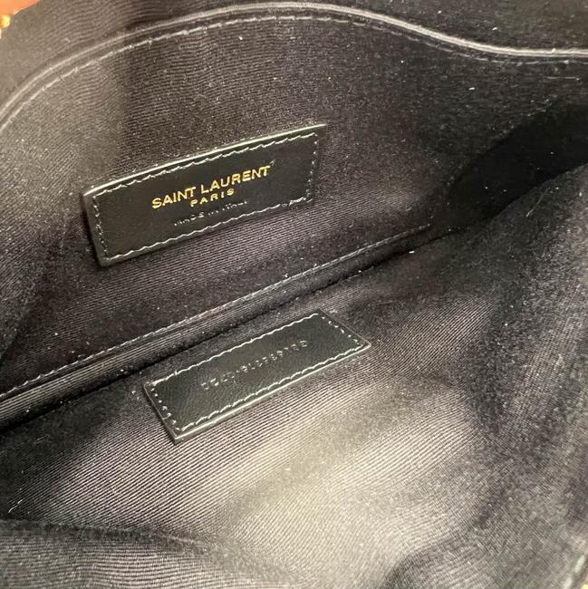 Saint Laurent Black Polka Dot Leather Pouch Monogram Zip Wallet
