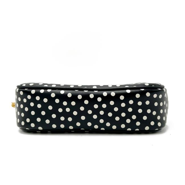 Saint Laurent Camera Lou Calfskin Printed Polka Dot Mini Crema Soft Black Leather Cross Body Bag
