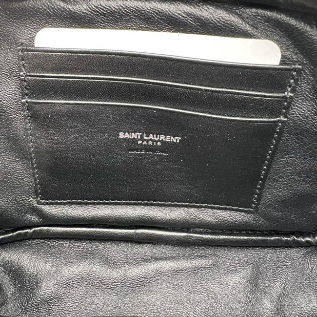 Saint Laurent Camera Lou Grain De Poudre Matelasse Monogram Mini Asphalt Grey Leather Cross Body Bag