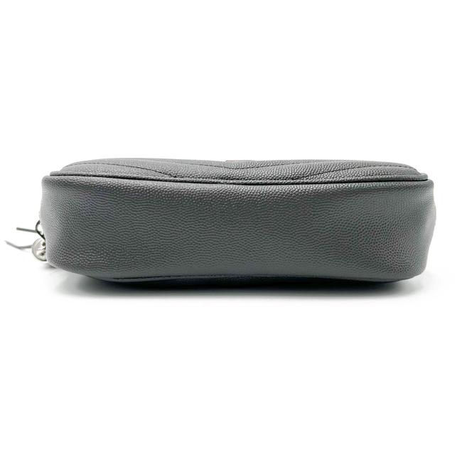 Saint Laurent Camera Lou Grain De Poudre Matelasse Monogram Mini Asphalt Grey Leather Cross Body Bag