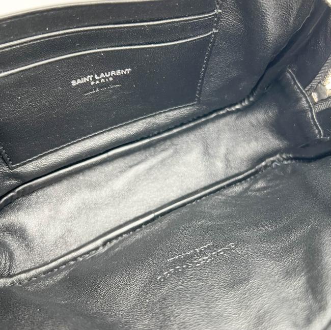 Saint Laurent Camera Lou Grain De Poudre Matelasse Monogram Mini Asphalt Grey Leather Cross Body Bag