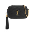 Saint Laurent Camera Lou Grain De Poudre Matelasse Monogram Mini Black Leather Cross Body Bag
