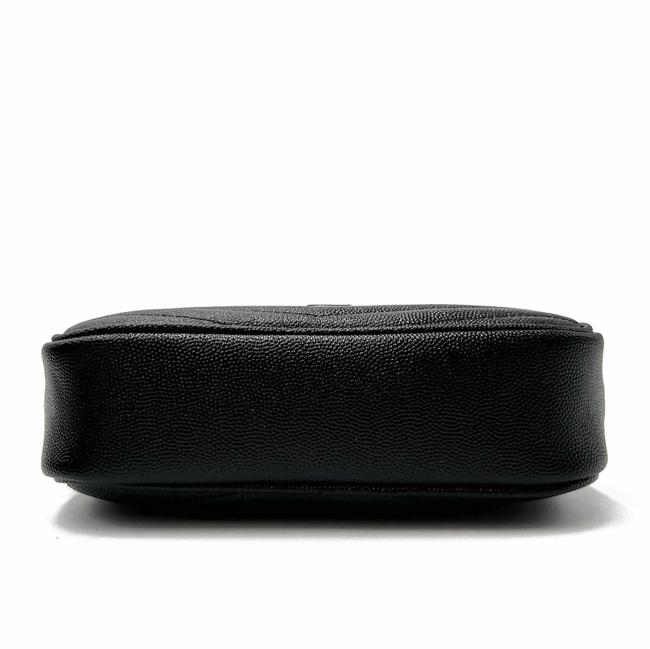 Saint Laurent Camera Lou Grain De Poudre Matelasse Monogram Mini Black Leather Cross Body Bag