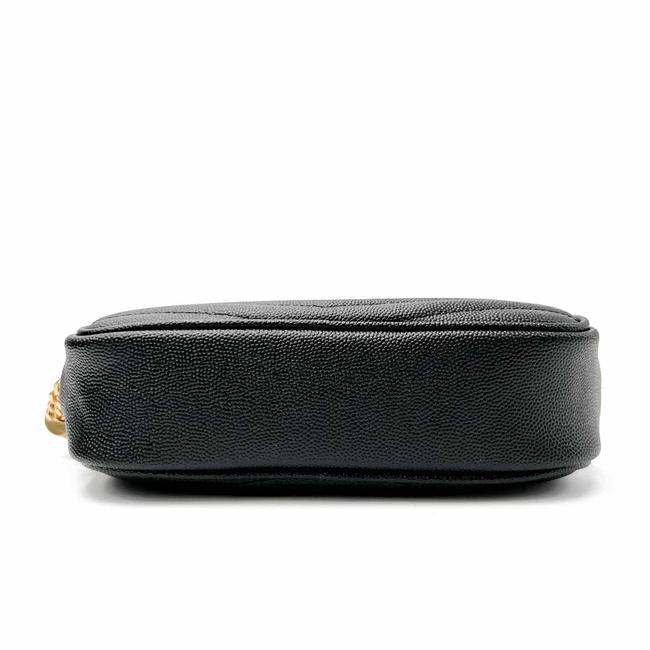 Saint Laurent Camera Lou Grain De Poudre Matelasse Monogram Mini Black Leather Cross Body Bag