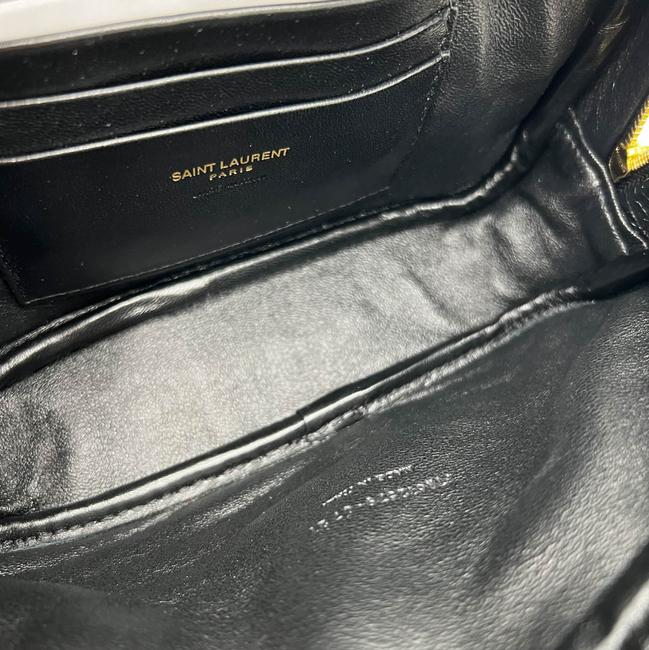 Saint Laurent Camera Lou Grain De Poudre Matelasse Monogram Mini Black Leather Cross Body Bag