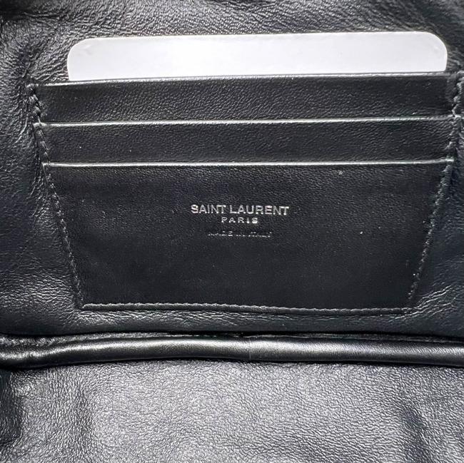 Saint Laurent Camera Lou Grain De Poudre Matelasse Monogram Mini Black Leather Cross Body Bag