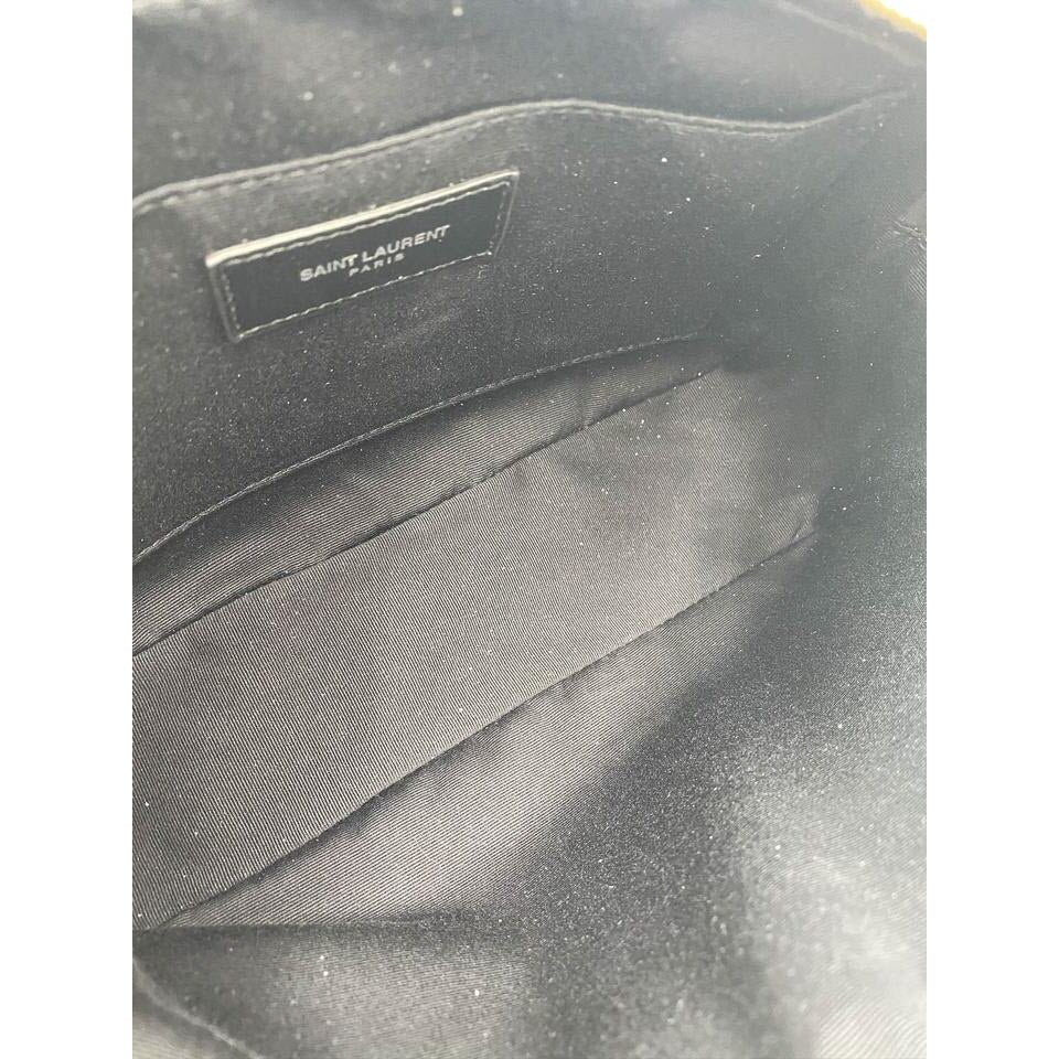 Saint Laurent Camera Lou Lambskin Monogram Small Icy White Leather Shoulder Bag