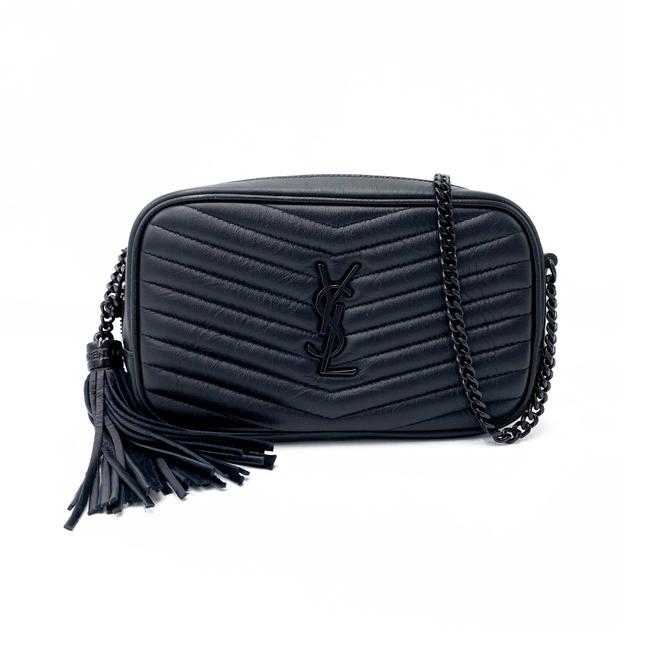 Saint Laurent Camera Lou Matelasse Monogram Mini Black Leather Shoulder Bag