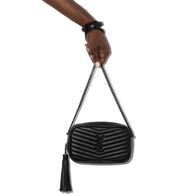 Saint Laurent Camera Lou Matelasse Monogram Mini Black Leather Shoulder Bag