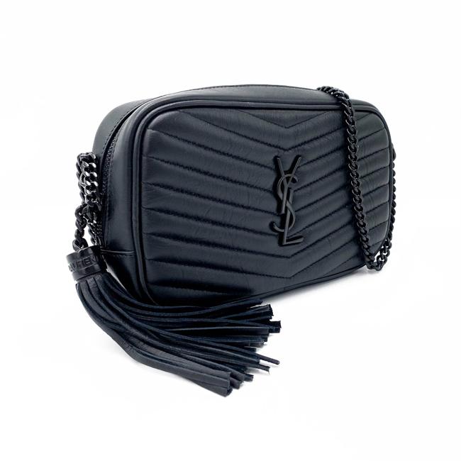 Saint Laurent Camera Lou Matelasse Monogram Mini Black Leather Shoulder Bag