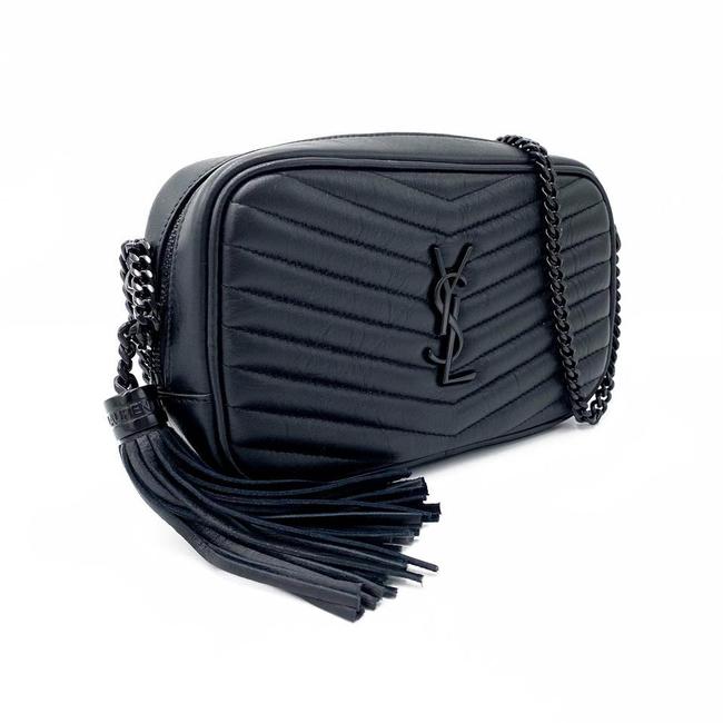 Saint Laurent Camera Lou Matelasse Monogram Mini Black Leather Shoulder Bag