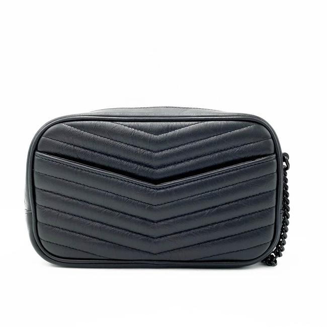 Saint Laurent Camera Lou Matelasse Monogram Mini Black Leather Shoulder Bag