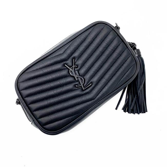Saint Laurent Camera Lou Matelasse Monogram Mini Black Leather Shoulder Bag