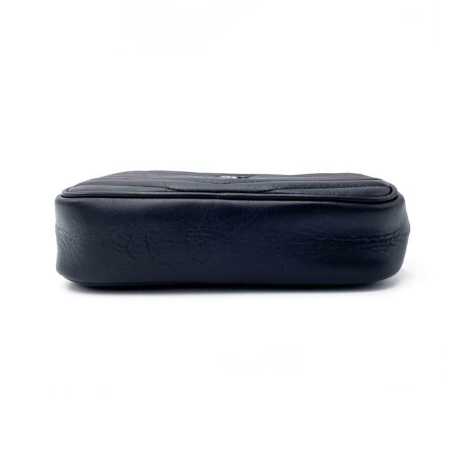 Saint Laurent Camera Lou Matelasse Monogram Mini Black Leather Shoulder Bag