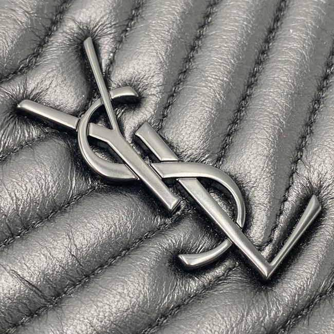 Saint Laurent Camera Lou Matelasse Monogram Mini Black Leather Shoulder Bag