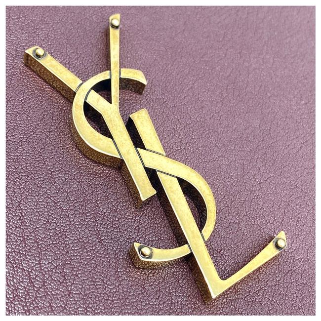 Saint Laurent Camera Lou Medium Smooth Monogram Burgundy Red Leather Cross Body Bag