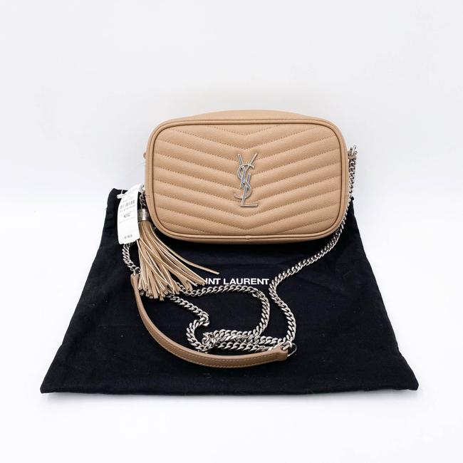 Saint Laurent Camera Lou Mini Beige Leather Shoulder Bag