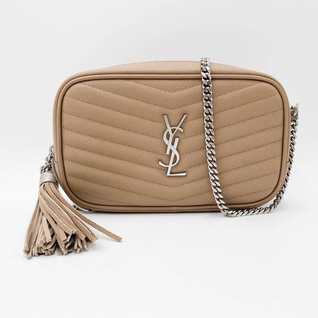 Saint Laurent Camera Lou Mini Beige Leather Shoulder Bag