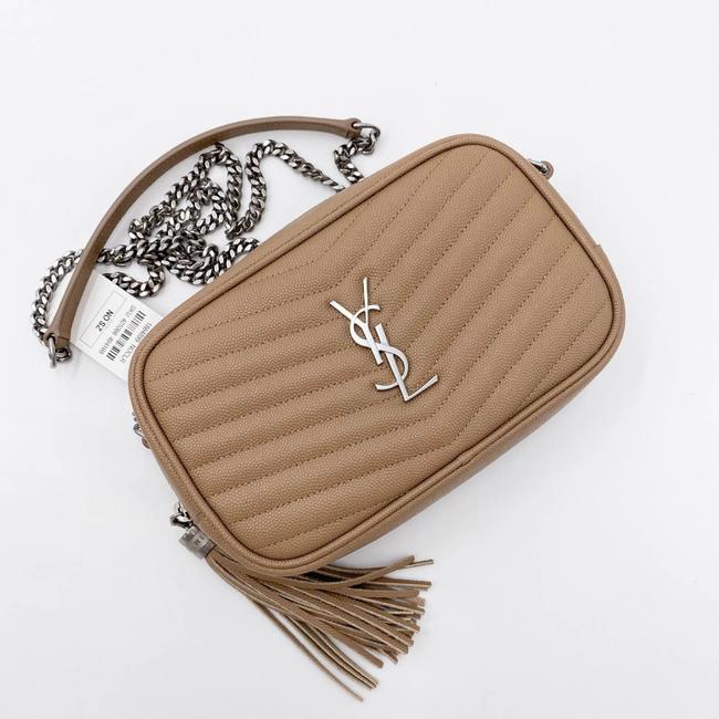 Saint Laurent Camera Lou Mini Beige Leather Shoulder Bag