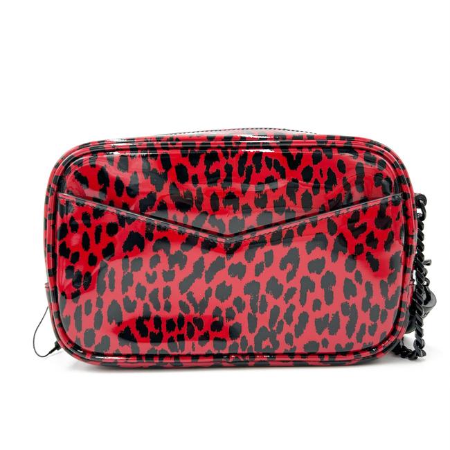 Saint Laurent Camera Lou Patent Leopard Print Monogram Mini Red/Black Calfskin Leather Cross Body Bag