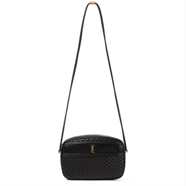 Saint Laurent Camera Victoire Quilted Black Leather Shoulder Bag