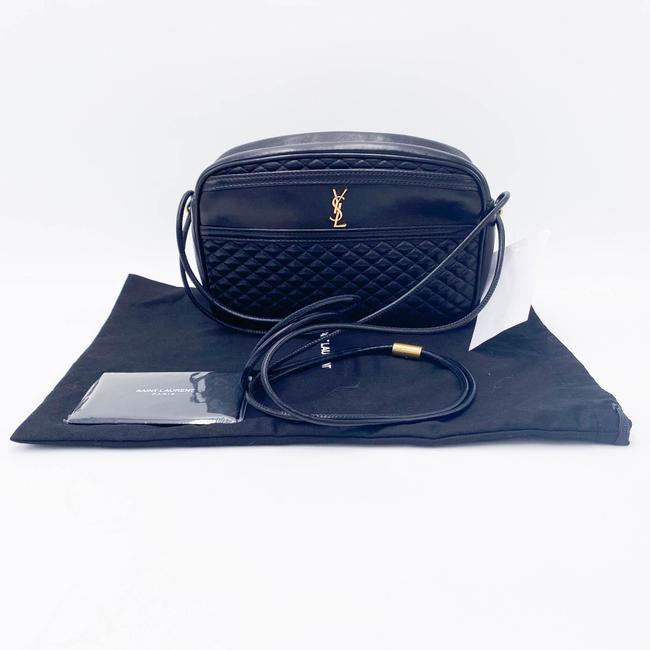 Saint Laurent Camera Victoire Quilted Black Leather Shoulder Bag