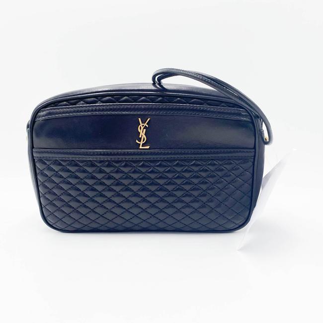 Saint Laurent Camera Victoire Quilted Black Leather Shoulder Bag