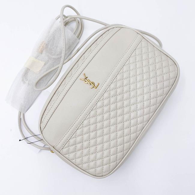 Saint Laurent Camera Victoire Quilted Off-white 2021 White Leather Shoulder Bag
