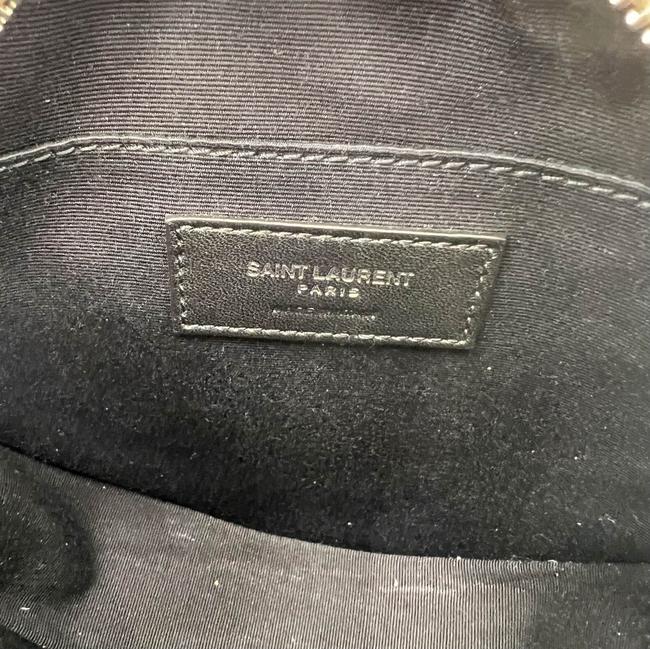 Saint Laurent Camera Vinyle Round 610436 Beige Leather Cross Body Bag
