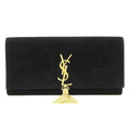 Saint Laurent Cassandre Classic Monogram Tassel Black Suede Clutch