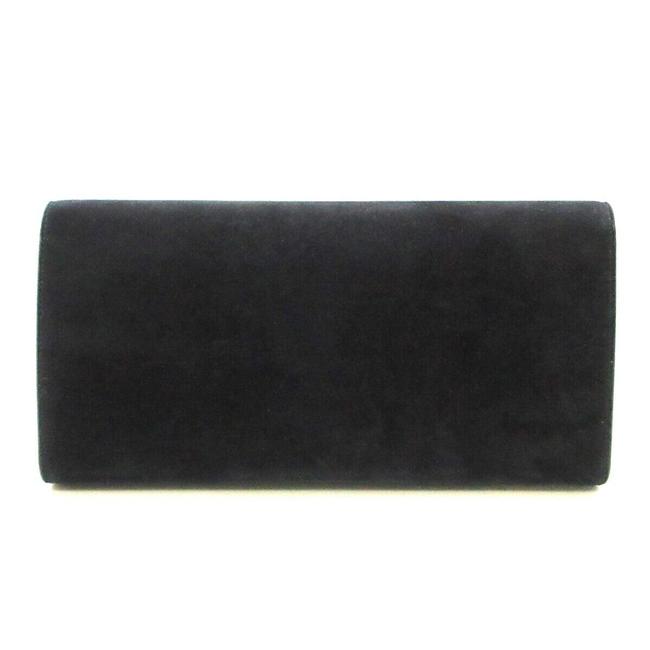 Saint Laurent Cassandre Classic Monogram Tassel Black Suede Clutch