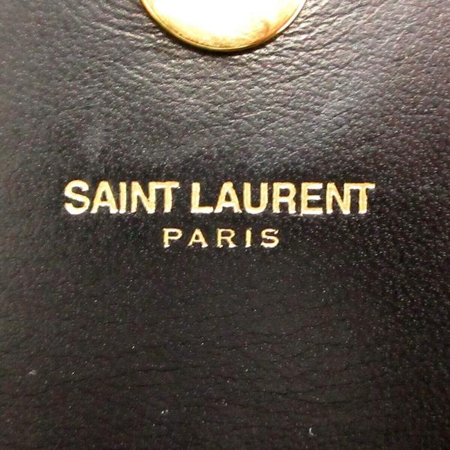 Saint Laurent Cassandre Classic Monogram Tassel Black Suede Clutch