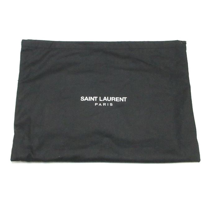 Saint Laurent Cassandre Classic Monogram Tassel Black Suede Clutch