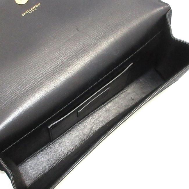 Saint Laurent Cassandre Classic Monogram Tassel Black Suede Clutch