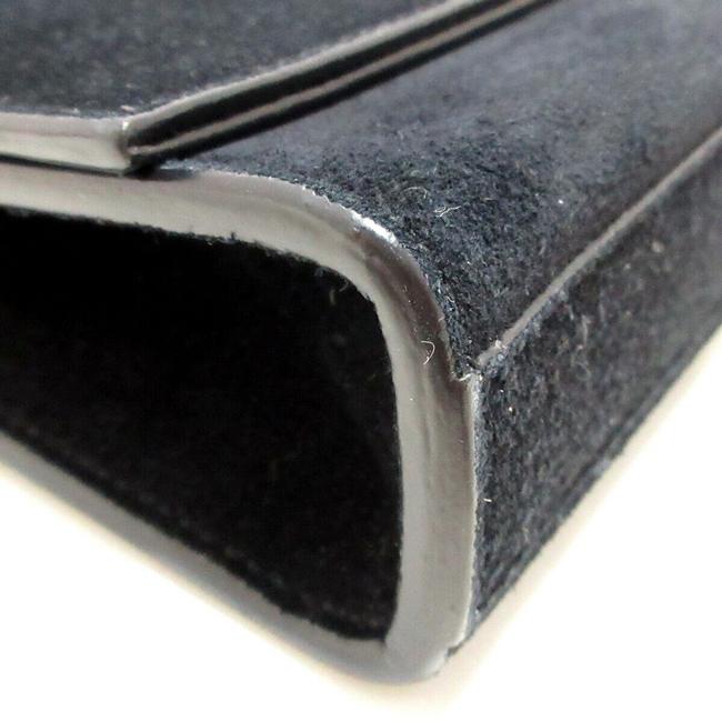 Saint Laurent Cassandre Classic Monogram Tassel Black Suede Clutch