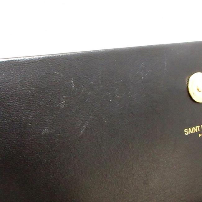 Saint Laurent Cassandre Classic Monogram Tassel Black Suede Clutch