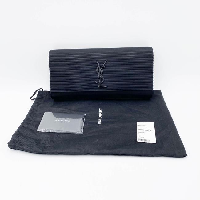 Saint Laurent Cassandre Monogram Black Viscose Clutch