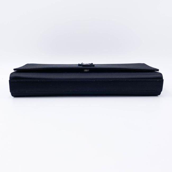 Saint Laurent Cassandre Monogram Black Viscose Clutch