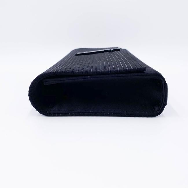 Saint Laurent Cassandre Monogram Black Viscose Clutch