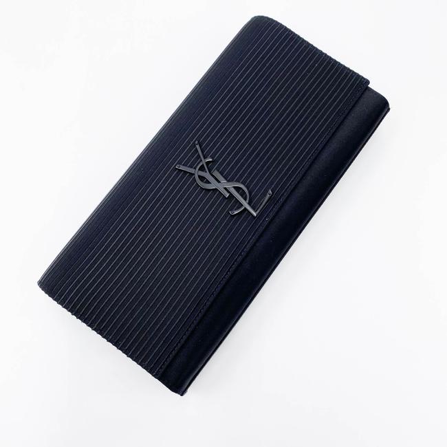 Saint Laurent Cassandre Monogram Black Viscose Clutch