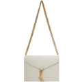 Saint Laurent Off-white Medium Cassandra White Leather Shoulder Bag