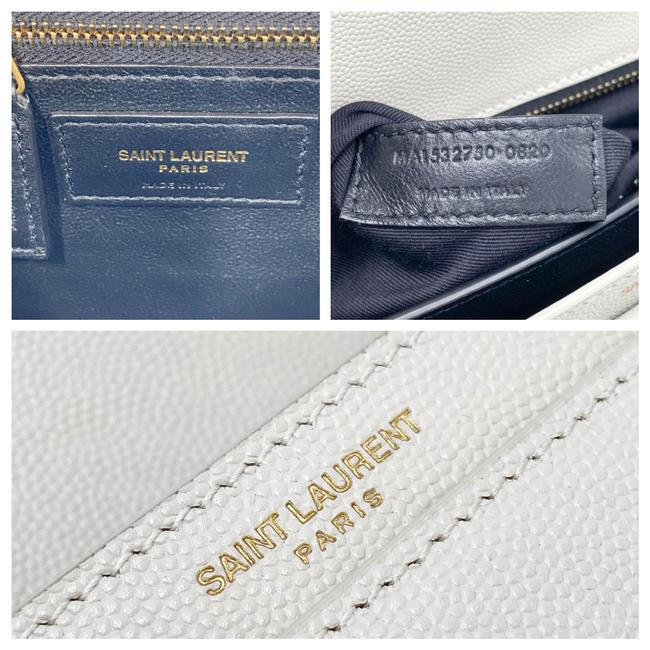 Saint Laurent Off-white Medium Cassandra White Leather Shoulder Bag