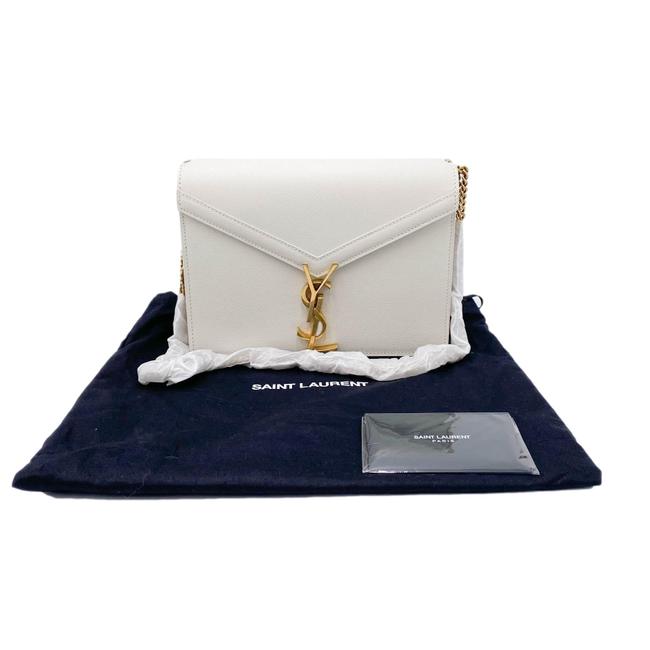 Saint Laurent Off-white Medium Cassandra White Leather Shoulder Bag