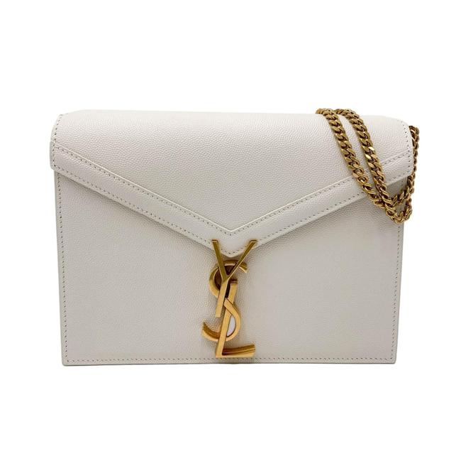 Saint Laurent Off-white Medium Cassandra White Leather Shoulder Bag